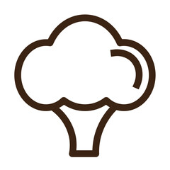 broccoli vegetable kitchen restaurant cooking food outline icon