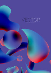 Fluid shapes vertical wallpaper background. Vector illustration for banner background or landing page