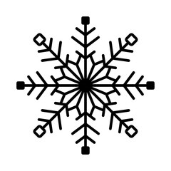 Snowflake outline icon for Christmas decoration. Flake of snow icons for UI and UX design. Christmas ornament design elements.