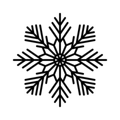 Snowflake outline icon for Christmas decoration. Flake of snow icons for UI and UX design. Christmas ornament design elements.