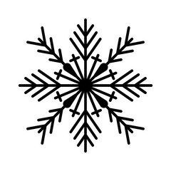 Snowflake outline icon for Christmas decoration. Flake of snow icons for UI and UX design. Christmas ornament design elements.
