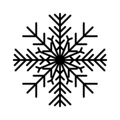 Snowflake outline icon for Christmas decoration. Flake of snow icons for UI and UX design. Christmas ornament design elements.