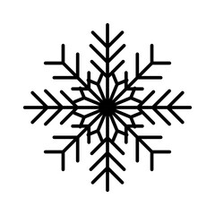 Snowflake outline icon for Christmas decoration. Flake of snow icons for UI and UX design. Christmas ornament design elements.