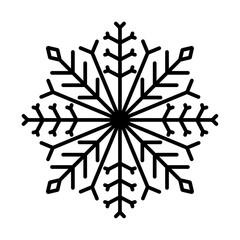 Snowflake outline icon for Christmas decoration. Flake of snow icons for UI and UX design. Christmas ornament design elements.