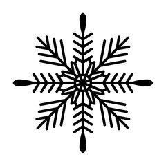 Snowflake outline icon for Christmas decoration. Flake of snow icons for UI and UX design. Christmas ornament design elements.