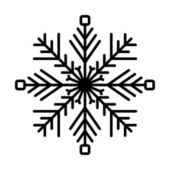 Snowflake outline icon for Christmas decoration. Flake of snow icons for UI and UX design. Christmas ornament design elements.