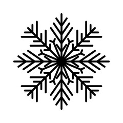 Snowflake outline icon for Christmas decoration. Flake of snow icons for UI and UX design. Christmas ornament design elements.