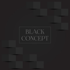 3d abstract black luxury background with geometric elements. Elegant realistic paper cut style. Minimalistic wallpaper design for poster, brochure, presentation, website.