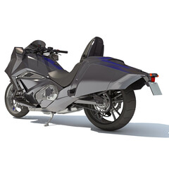 Sport Motorcycle 3D rendering on white background