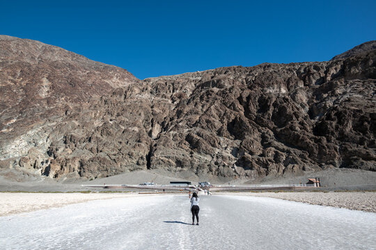 Badwater Basin - hotest and lowest place in north America; Death valley Naciaonal park, California, USA.