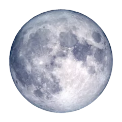 Zelfklevend Fotobehang Volle maan moon on a white background