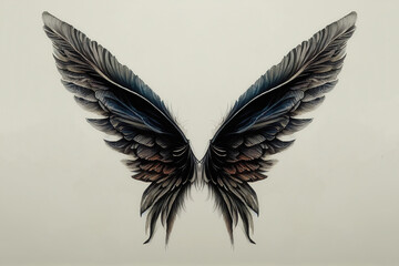 Beautiful multicolored bird feathers, digital illustration.