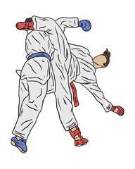 karate vector icon logo design modern