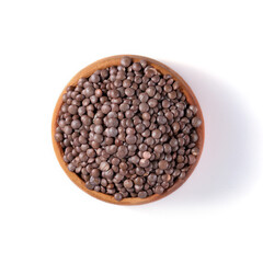 Black Lentils (Black masoor Dal). Black Lentils in Pottery.
