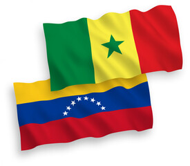 Flags of Venezuela and Republic of Senegal on a white background