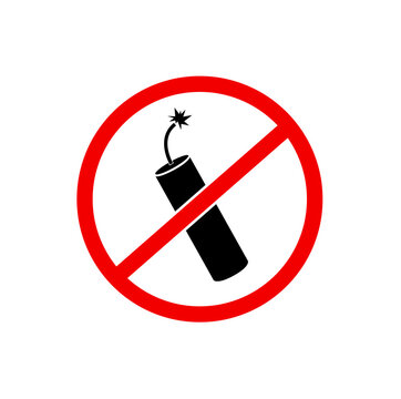 Fataka banned here symbol. firecrackers banned icon. Stop using crackers.