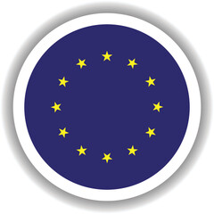 Europe Flag Round Shape Vector