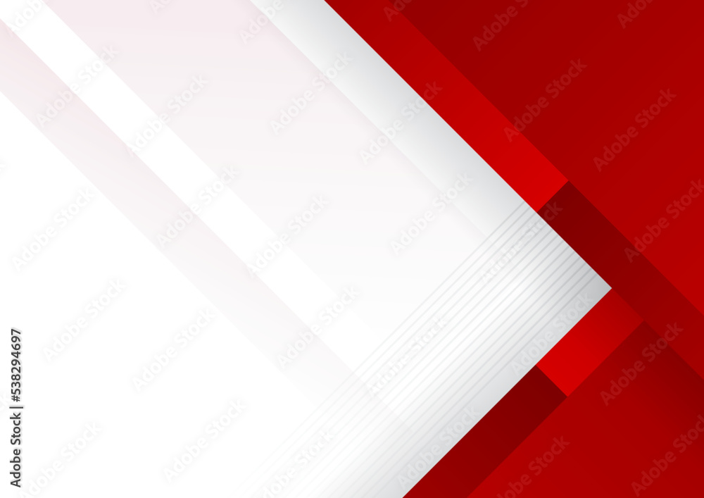 Poster Modern red white abstract background for business presentation design template