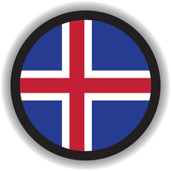 Obraz premium Iceland Flag Round Shape Vector