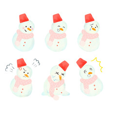 雪だるまのかわいいイラスト