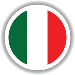 Italy Flag Round Shape Vector