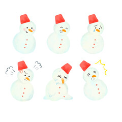 雪だるまのかわいいイラスト