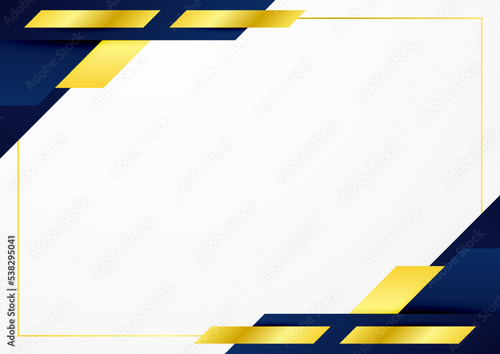Poster modern blue and gold abstract background for business presentation design template