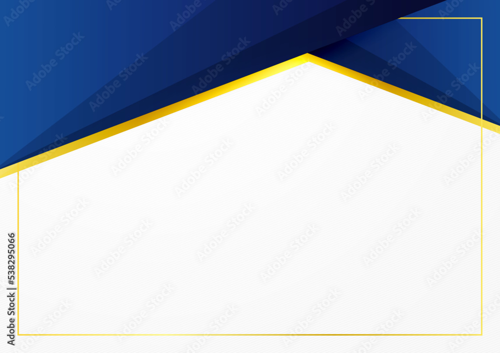 Poster modern blue and gold abstract background for business presentation design template