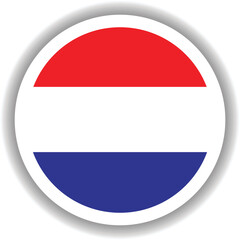 Fototapeta premium Netherland Flag Round Shape Vector