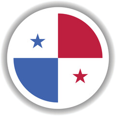 Panama Flag Round Shape Vector