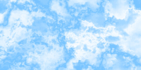 Obraz premium blue sky with clouds. Light sky blue shades watercolor background. Sky Nature Landscape Background. sky background with white fluffy clouds.><
