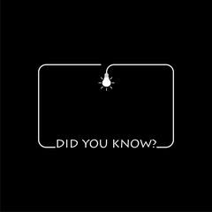 Did you know light bulb icon isolated on dark background