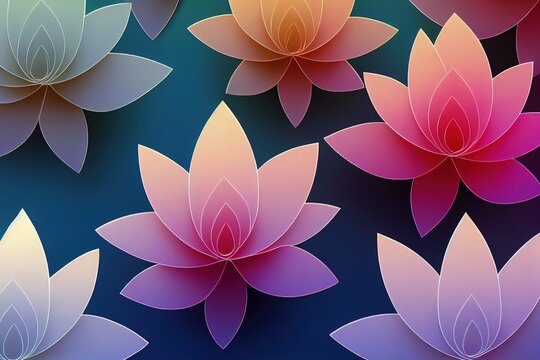 beautiful lotus flowers and flower pattern