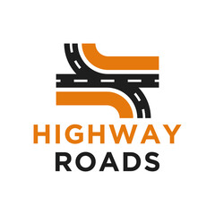 Road construction logo road maintenance creative design template icon idea with highway. Transportation and traffic theme.