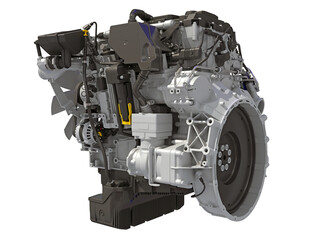 Car Engine 3D rendering on white background