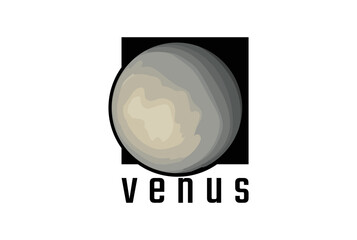 Vintage Retro Venus Planet Symbol for Space Science Logo Design Vector