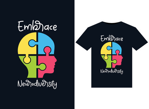 Embrace Neurodiversity Illustrations For Print-ready T-Shirts Design