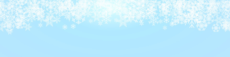 Vector Winter Background. A cold Christmas with snowfall and ice crystals banner
