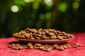 roasted coffee beans on the table