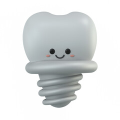 3d cute tooth mascot cartoon character illustration