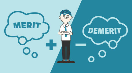 メリットとデメリットを考えるビジネスマン