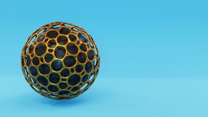 3d visualization abstract metal ball