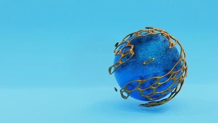 3d visualization abstract metal ball