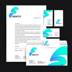 Corporate Stationery design set, Letterhead template design and business card bundle