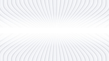 Abstract white background with 3D lines pattern, symmetrical minimal white grey striped vector background