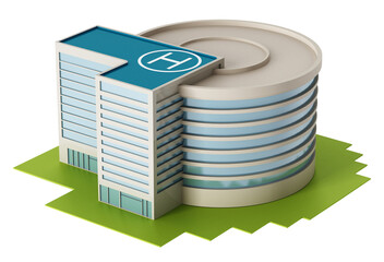 Hospital building on transparent background