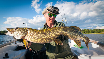 Swedish pike from the boat