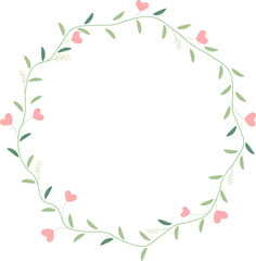 minimal valentines wreath in pastel color