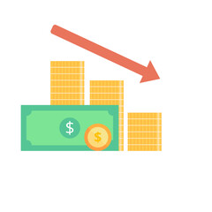 Economic recession vector. Financial crisis. Downturn in economic activities. Finance and macroeconomic concept.