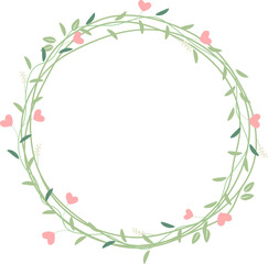 minimal valentines wreath in pastel color